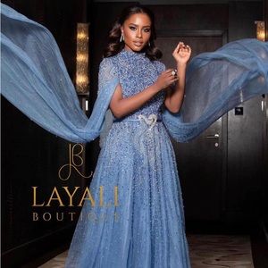 Custom Couture Gown Blue